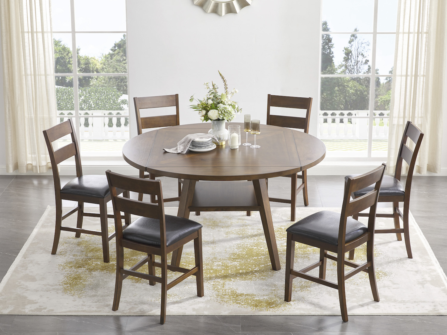 7 PC Clazidor Counter Height Dining Table Set