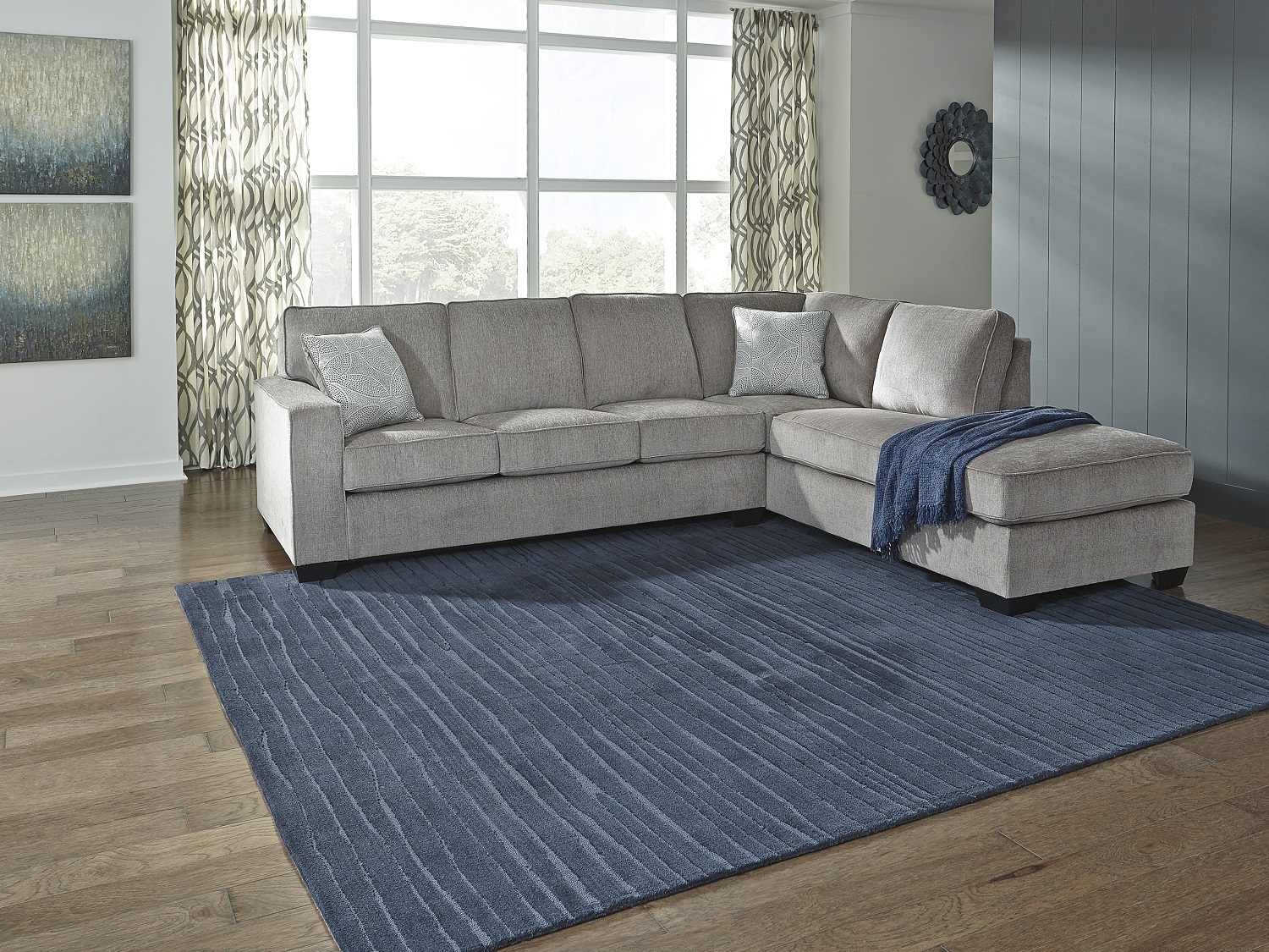 Ashley Altari Modern Sectional Sofa Alloy Color
