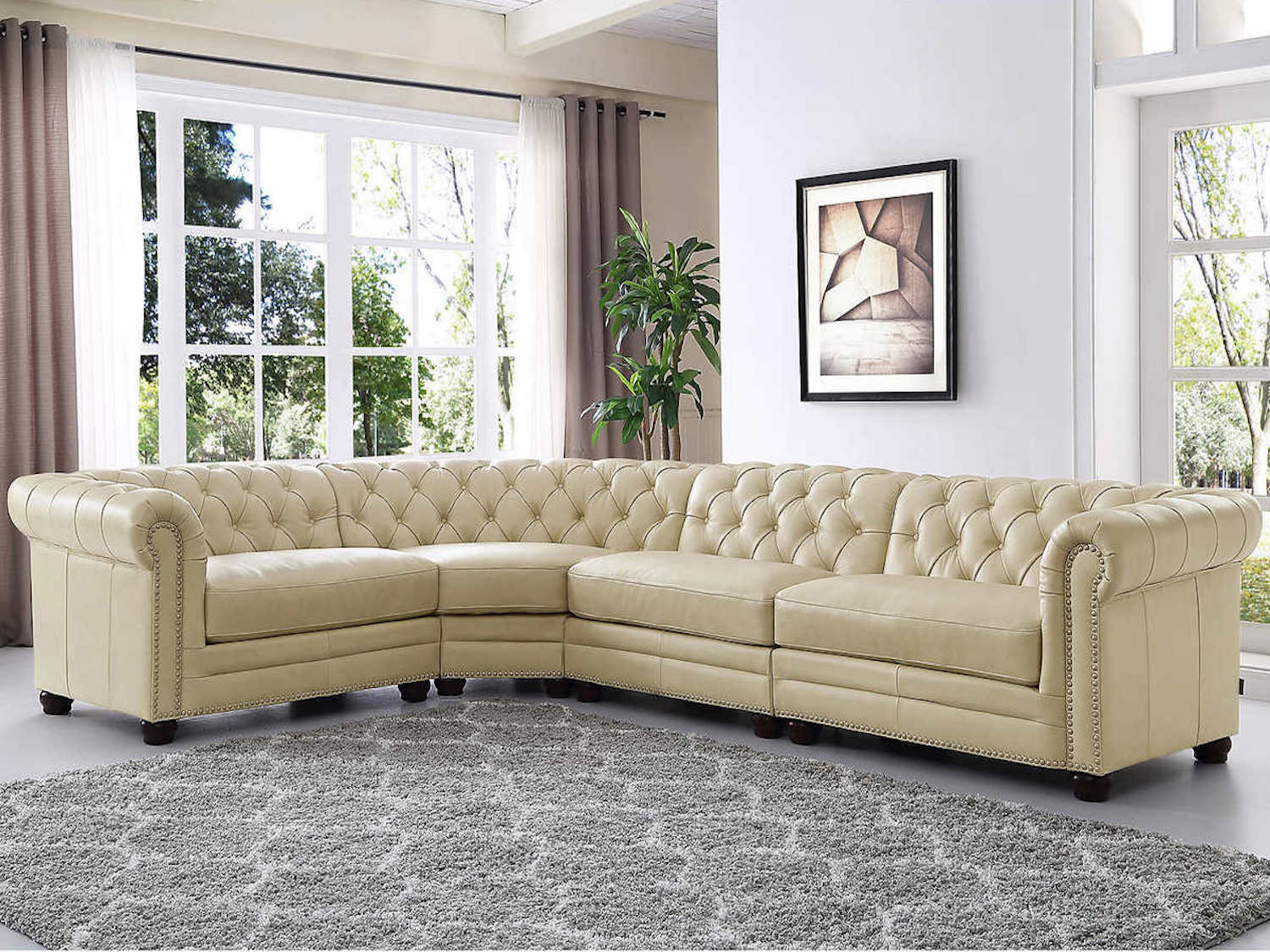 Genuine Leather Kennedy Sectional Sofa