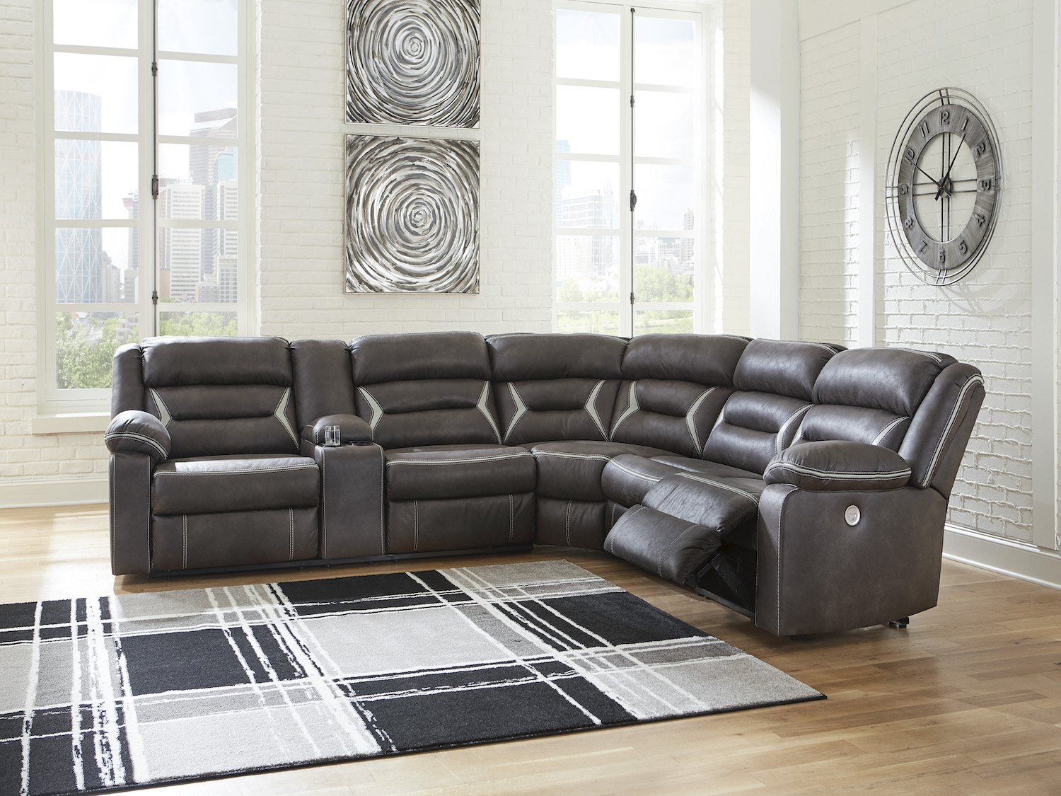 Ashley Kincord Power Recliner Stylish Sectional Sofa
