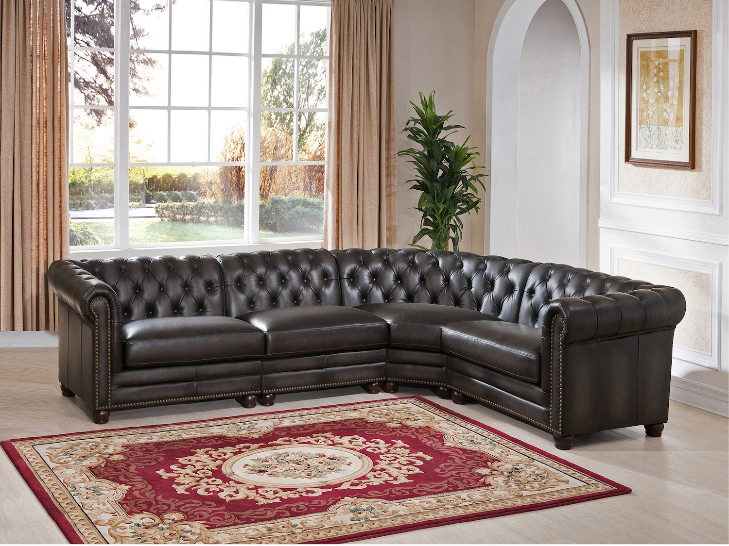madison leather sectional sofa