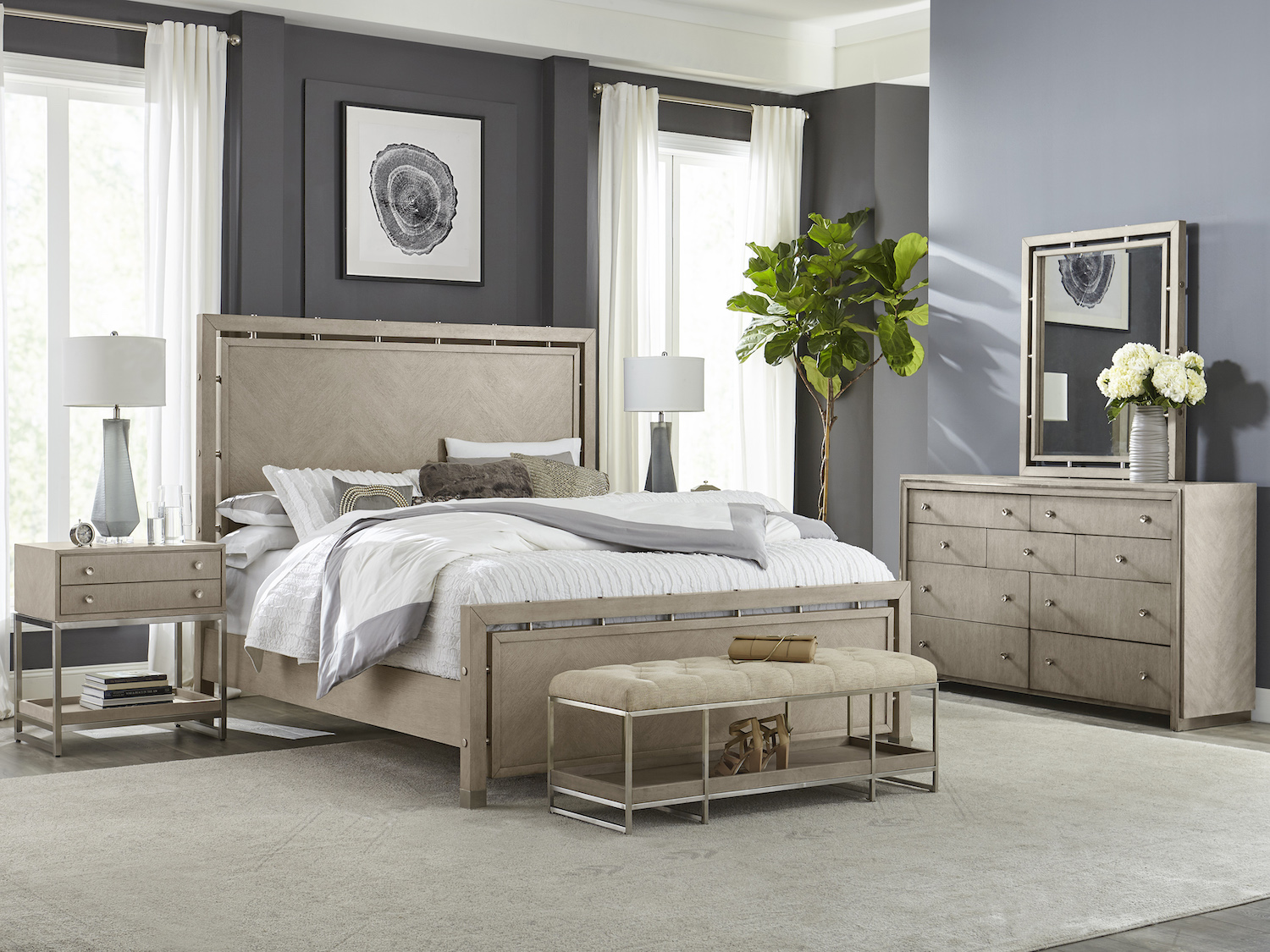 English dovetail drawer construction Queen Size Bed Set Sutton 6 PC