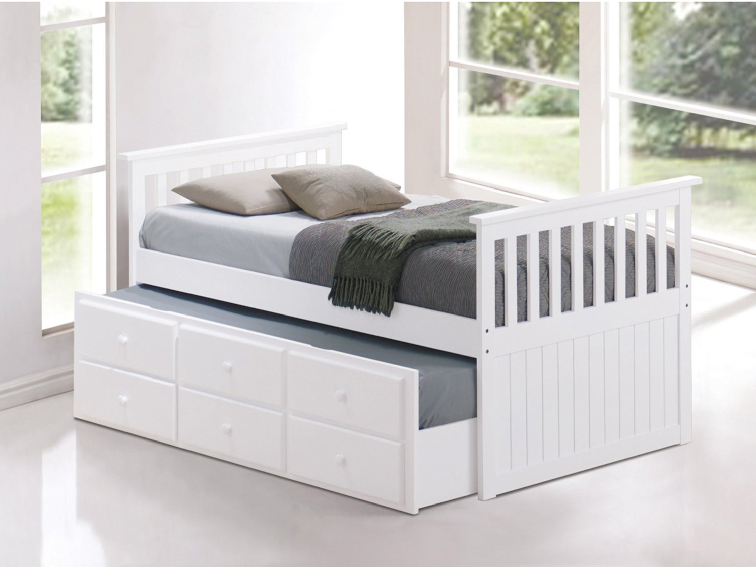 single trundle bed with mattress
