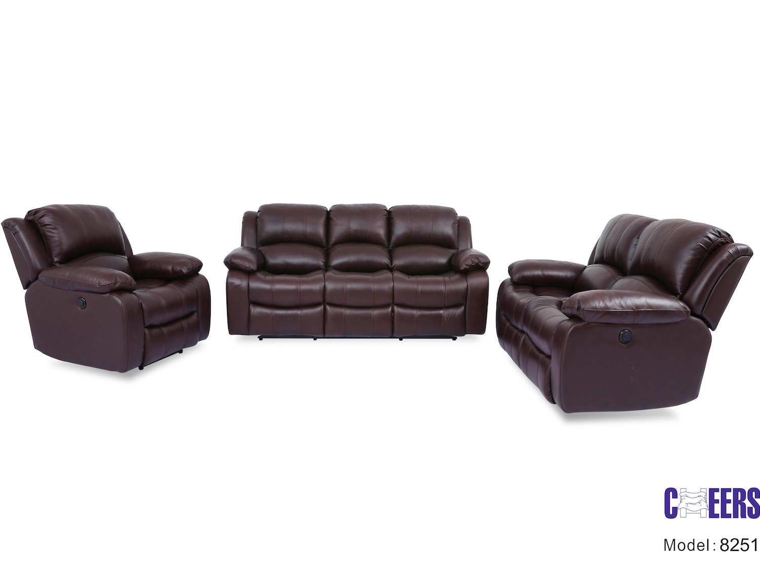 Genuine Leather Power Recliner Sofa