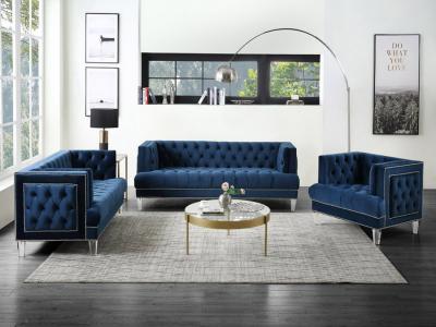 Ansario Blue Velvet Sofa & Love Seat by Midha's Furniture Serving Brampton, Mississauga, Etobicoke, Toronto, Scraborough, Caledon, Cambridge, Oakville, Markham, Ajax, Pickering, Oshawa, Richmondhill, Kitchener, Hamilton and GTA area