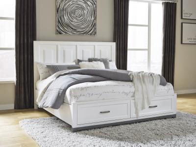 King Bed Queen Storage, Greensburg King Panel Bed Frame