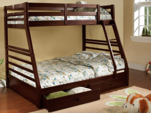 Upgrade your child’s room with the T2700 Contemporary Bunk Bed. Featuring sturdy construction, a safe step ladder, built-in storage drawers, and fully assembled headboards, this stylish bunk bed offers comfort, safety, and space-saving functionality. Weight capacity: Top 200 lbs, Bottom 350 lbs.