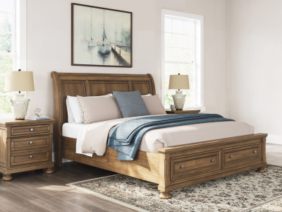 Feddinger Queen Storage Sleigh Bed by Midha's Furniture Serving Brampton, Mississauga, Etobicoke, Toronto, Scraborough, Caledon, Cambridge, Oakville, Markham, Ajax, Pickering, Oshawa, Richmondhill, Kitchener, Hamilton and GTA area