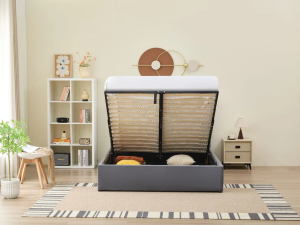 Discover the Fion (also known as Dion) Queen Hydraulic Lift-Top Storage Bed with a tufted velvet headboard. Features smooth hydraulic storage, no box spring required, and luxurious upholstery for a stylish and functional bedroom upgrade.