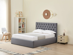 Discover the Fion (also known as Dion) Queen Hydraulic Lift-Top Storage Bed with a tufted velvet headboard. Features smooth hydraulic storage, no box spring required, and luxurious upholstery for a stylish and functional bedroom upgrade.