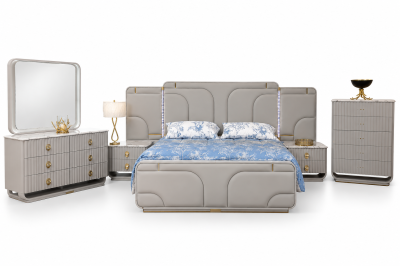 Madison 8 PC Queen Bedroom Set by Midha's Furniture Serving Brampton, Mississauga, Etobicoke, Toronto, Scraborough, Caledon, Cambridge, Oakville, Markham, Ajax, Pickering, Oshawa, Richmondhill, Kitchener, Hamilton and GTA area