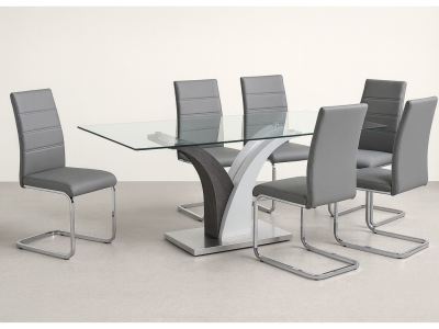 Riley 7 PC Dining Room Set by Midha's Furniture Serving Brampton, Mississauga, Etobicoke, Toronto, Scraborough, Caledon, Cambridge, Oakville, Markham, Ajax, Pickering, Oshawa, Richmondhill, Kitchener, Hamilton and GTA area