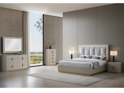 Sydney 6 PC Storage Bedroom Set by Midha's Furniture Serving Brampton, Mississauga, Etobicoke, Toronto, Scraborough, Caledon, Cambridge, Oakville, Markham, Ajax, Pickering, Oshawa, Richmondhill, Kitchener, Hamilton and GTA area