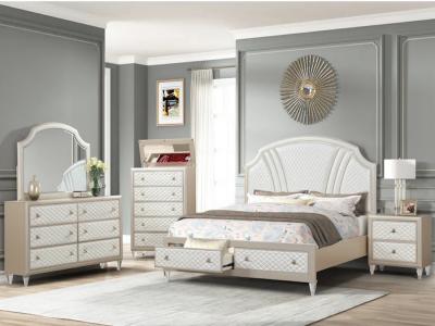 Tiffany 6 PC Queen Bedroom Set (Gold/Beige) by Midha's Furniture Serving Brampton, Mississauga, Etobicoke, Toronto, Scraborough, Caledon, Cambridge, Oakville, Markham, Ajax, Pickering, Oshawa, Richmondhill, Kitchener, Hamilton and GTA area